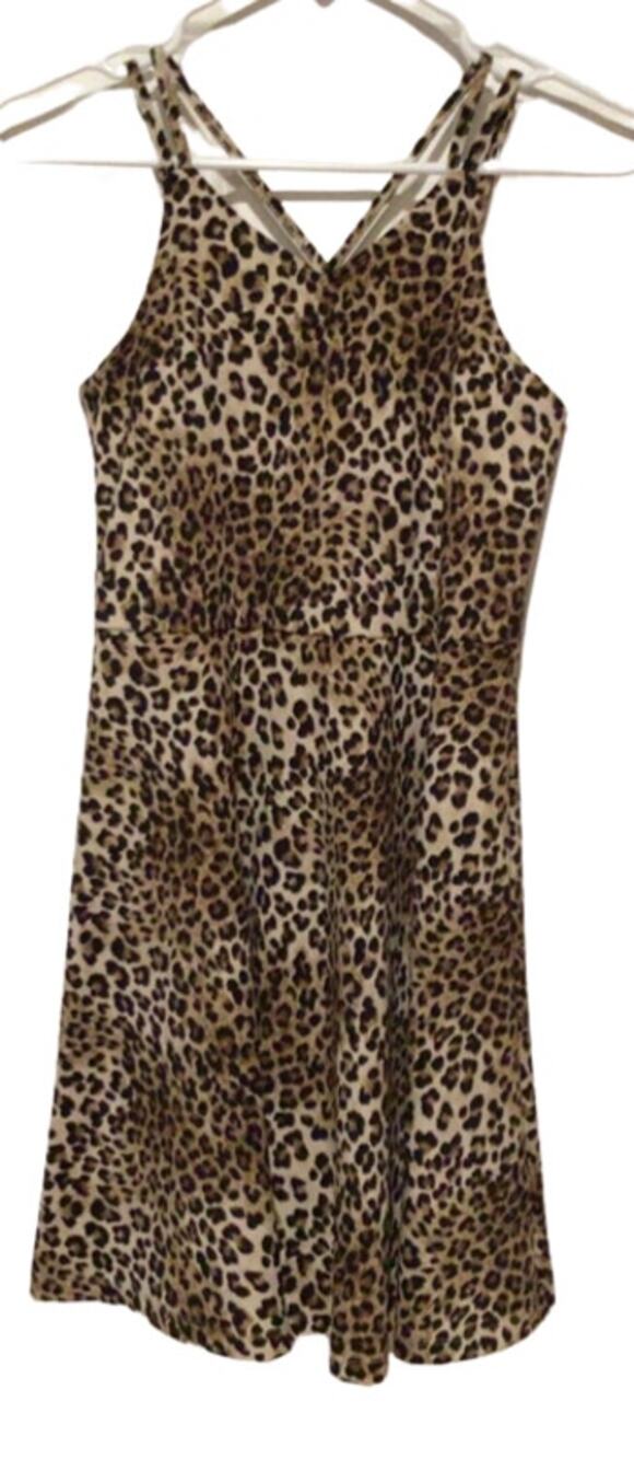 Zunie by Nordstrom Girl's Leopard Print Halter Sundress Size 14 NWT